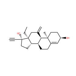 C#C[C@]1(O)CC[C@H]2[C@@H]3CCC4=C[C@H](O)CC[C@]4(C)[C@@H]3C(=C)C[C@@]21CC ZINC000029050986