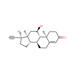 C#C[C@]1(O)CC[C@H]2[C@@H]3CCC4=CC(=O)CC[C@]4(C)[C@H]3[C@H](O)C[C@@]21C ZINC000028876708