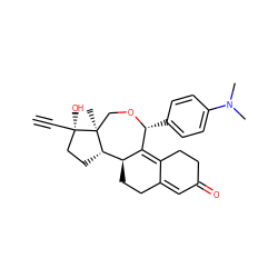 C#C[C@]1(O)CC[C@H]2[C@@H]3CCC4=CC(=O)CCC4=C3[C@@H](c3ccc(N(C)C)cc3)OC[C@@]21C ZINC000062178927