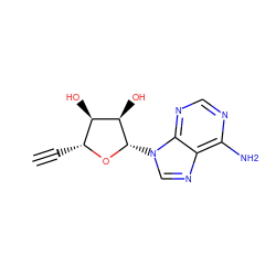 C#C[C@H]1O[C@@H](n2cnc3c(N)ncnc32)[C@H](O)[C@@H]1O ZINC000003798681