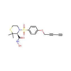 C#CC#CCOc1ccc(S(=O)(=O)N2CCSC(C)(C)[C@@H]2C(=O)NO)cc1 ZINC000028572427