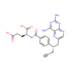 C#CC[C@@H](Cc1cnc2nc(N)nc(N)c2n1)c1ccc(C(=O)N[C@@H](CCC(=O)O)C(=O)O)cc1 ZINC000001536109