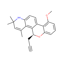 C#CC[C@@H]1Oc2cccc(OC)c2-c2ccc3c(c21)C(C)=CC(C)(C)N3 ZINC000013470825