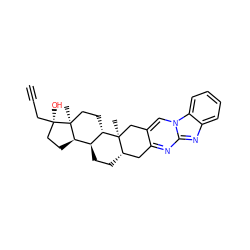 C#CC[C@]1(O)CC[C@@H]2[C@@H]3CC[C@H]4Cc5nc6nc7ccccc7n6cc5C[C@]4(C)[C@H]3CC[C@@]21C ZINC000027201963