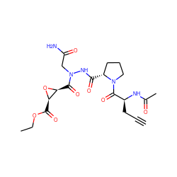 C#CC[C@H](NC(C)=O)C(=O)N1CCC[C@H]1C(=O)NN(CC(N)=O)C(=O)[C@@H]1O[C@@H]1C(=O)OCC ZINC000073200547