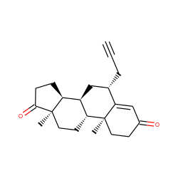 C#CC[C@H]1C[C@@H]2[C@@H]3CCC(=O)[C@]3(C)CC[C@H]2[C@]2(C)CCC(=O)C=C12 ZINC000036088003