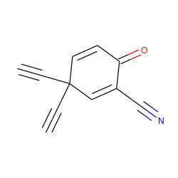 C#CC1(C#C)C=CC(=O)C(C#N)=C1 ZINC000473136252