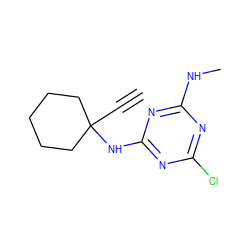 C#CC1(Nc2nc(Cl)nc(NC)n2)CCCCC1 ZINC000096924118