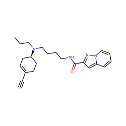 C#CC1=CC[C@@H](N(CCC)CCCCNC(=O)c2cc3ccccn3n2)CC1 ZINC000096272458