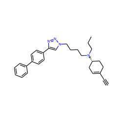 C#CC1=CC[C@H](N(CCC)CCCCn2cc(-c3ccc(-c4ccccc4)cc3)nn2)CC1 ZINC000040413629