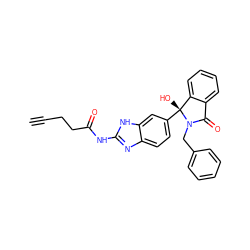 C#CCCC(=O)Nc1nc2ccc([C@]3(O)c4ccccc4C(=O)N3Cc3ccccc3)cc2[nH]1 ZINC000116252605