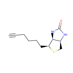 C#CCCCC[C@@H]1SC[C@@H]2NC(=O)N[C@H]12 ZINC000084707038