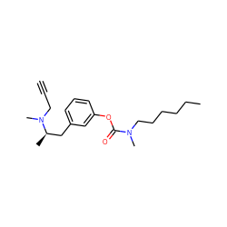 C#CCN(C)[C@H](C)Cc1cccc(OC(=O)N(C)CCCCCC)c1 ZINC000013492349