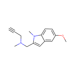 C#CCN(C)Cc1cc2cc(OC)ccc2n1C ZINC000029414051