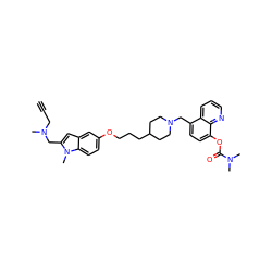 C#CCN(C)Cc1cc2cc(OCCCC3CCN(Cc4ccc(OC(=O)N(C)C)c5ncccc45)CC3)ccc2n1C ZINC000299867112