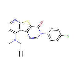 C#CCN(C)c1ccnc2sc3c(=O)n(-c4ccc(Cl)cc4)cnc3c12 ZINC000071294254