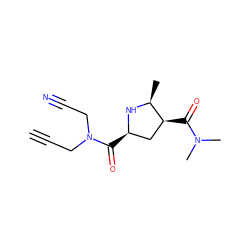 C#CCN(CC#N)C(=O)[C@@H]1C[C@H](C(=O)N(C)C)[C@H](C)N1 ZINC000029064326