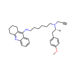 C#CCN(CCCCCCNc1c2c(nc3ccccc13)CCCC2)[C@H](C)Cc1ccc(OC)cc1 ZINC000095587359