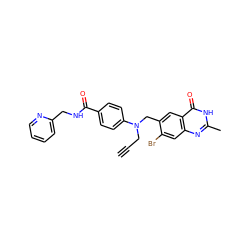 C#CCN(Cc1cc2c(=O)[nH]c(C)nc2cc1Br)c1ccc(C(=O)NCc2ccccn2)cc1 ZINC000001485411