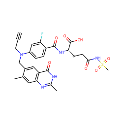 C#CCN(Cc1cc2c(=O)[nH]c(C)nc2cc1C)c1ccc(C(=O)N[C@@H](CCC(=O)NS(C)(=O)=O)C(=O)O)c(F)c1 ZINC000004812195