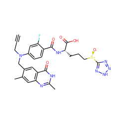 C#CCN(Cc1cc2c(=O)[nH]c(C)nc2cc1C)c1ccc(C(=O)N[C@@H](CCC[S@@+]([O-])c2nn[nH]n2)C(=O)O)c(F)c1 ZINC000004812214