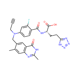 C#CCN(Cc1cc2c(=O)[nH]c(C)nc2cc1C)c1ccc(C(=O)N[C@@H](CCc2nnn[nH]2)C(=O)O)c(F)c1 ZINC000001654736