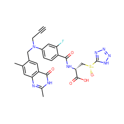 C#CCN(Cc1cc2c(=O)[nH]c(C)nc2cc1C)c1ccc(C(=O)N[C@H](C[S@@+]([O-])c2nnn[nH]2)C(=O)O)c(F)c1 ZINC000027306782