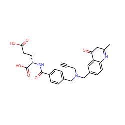 C#CCN(Cc1ccc(C(=O)N[C@@H](CCC(=O)O)C(=O)O)cc1)Cc1ccc2c(c1)C(=O)CC(C)=N2 ZINC000101474761