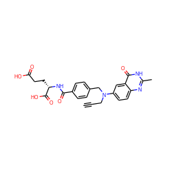 C#CCN(Cc1ccc(C(=O)N[C@@H](CCC(=O)O)C(=O)O)cc1)c1ccc2nc(C)[nH]c(=O)c2c1 ZINC000013822809