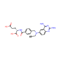 C#CCN(Cc1ccc(C(=O)N[C@@H](CCC(=O)O)C(=O)O)cc1)c1ccc2nc(N)nc(N)c2c1 ZINC000027521063