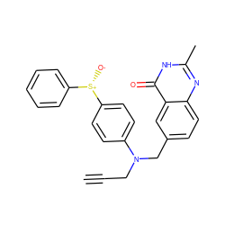 C#CCN(Cc1ccc2nc(C)[nH]c(=O)c2c1)c1ccc([S@@+]([O-])c2ccccc2)cc1 ZINC000013746765