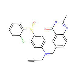 C#CCN(Cc1ccc2nc(C)[nH]c(=O)c2c1)c1ccc([S@@+]([O-])c2ccccc2Cl)cc1 ZINC000013761132