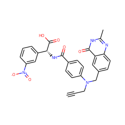 C#CCN(Cc1ccc2nc(C)[nH]c(=O)c2c1)c1ccc(C(=O)N[C@@H](C(=O)O)c2cccc([N+](=O)[O-])c2)cc1 ZINC000025966383