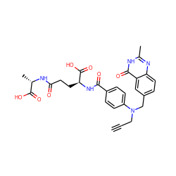 C#CCN(Cc1ccc2nc(C)[nH]c(=O)c2c1)c1ccc(C(=O)N[C@@H](CCC(=O)N[C@@H](C)C(=O)O)C(=O)O)cc1 ZINC000027981809