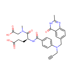 C#CCN(Cc1ccc2nc(C)[nH]c(=O)c2c1)c1ccc(C(=O)N[C@@H](CCC(=O)O)C(=O)N(C)CC(=O)O)cc1 ZINC000029315497