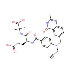 C#CCN(Cc1ccc2nc(C)[nH]c(=O)c2c1)c1ccc(C(=O)N[C@@H](CCC(=O)O)C(=O)NC(C)(C)C(=O)O)cc1 ZINC000029252071