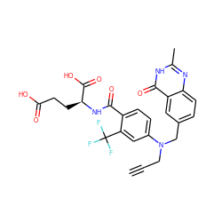 C#CCN(Cc1ccc2nc(C)[nH]c(=O)c2c1)c1ccc(C(=O)N[C@@H](CCC(=O)O)C(=O)O)c(C(F)(F)F)c1 ZINC000001905218