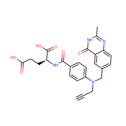 C#CCN(Cc1ccc2nc(C)[nH]c(=O)c2c1)c1ccc(C(=O)N[C@@H](CCC(=O)O)C(=O)O)cc1 ZINC000003832373