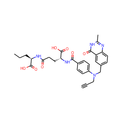 C#CCN(Cc1ccc2nc(C)[nH]c(=O)c2c1)c1ccc(C(=O)N[C@H](CCC(=O)N[C@H](CCC)C(=O)O)C(=O)O)cc1 ZINC000026971683