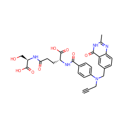 C#CCN(Cc1ccc2nc(C)[nH]c(=O)c2c1)c1ccc(C(=O)N[C@H](CCC(=O)N[C@H](CO)C(=O)O)C(=O)O)cc1 ZINC000026988254