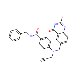 C#CCN(Cc1ccc2nc(C)[nH]c(=O)c2c1)c1ccc(C(=O)NCc2ccccc2)cc1 ZINC000001492736