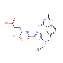 C#CCN(Cc1ccc2nc(C)[nH]c(=O)c2c1)c1cnc(C(=O)N[C@@H](CCC(=O)O)C(=O)O)s1 ZINC000013821837