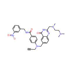 C#CCN(Cc1ccc2nc(CN(C)CCN(C)C)[nH]c(=O)c2c1)c1ccc(C(=O)NCc2cccc([N+](=O)[O-])c2)cc1 ZINC000027753650