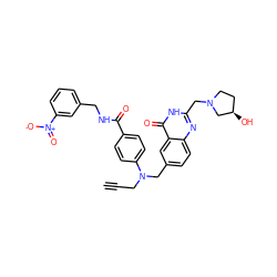 C#CCN(Cc1ccc2nc(CN3CC[C@@H](O)C3)[nH]c(=O)c2c1)c1ccc(C(=O)NCc2cccc([N+](=O)[O-])c2)cc1 ZINC000027761792