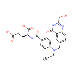 C#CCN(Cc1ccc2nc(CO)[nH]c(=O)c2c1)c1ccc(C(=O)N[C@@H](CCC(=O)O)C(=O)O)cc1 ZINC000013746463