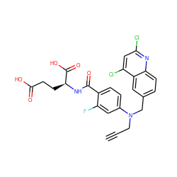 C#CCN(Cc1ccc2nc(Cl)cc(Cl)c2c1)c1ccc(C(=O)N[C@@H](CCC(=O)O)C(=O)O)c(F)c1 ZINC000001546850