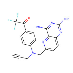 C#CCN(Cc1ccc2nc(N)nc(N)c2n1)c1ccc(C(=O)C(F)(F)F)cc1 ZINC000005827976