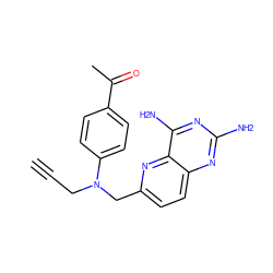 C#CCN(Cc1ccc2nc(N)nc(N)c2n1)c1ccc(C(C)=O)cc1 ZINC000005833592