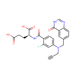 C#CCN(Cc1ccc2nc[nH]c(=O)c2c1)c1ccc(C(=O)N[C@@H](CCC(=O)O)C(=O)O)c(F)c1 ZINC000026823641