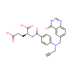 C#CCN(Cc1ccc2nc[nH]c(=O)c2c1)c1ccc(C(=O)N[C@@H](CCC(=O)O)C(=O)O)cc1 ZINC000013451118